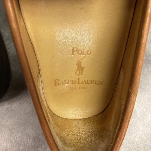 Ralph Lauren Size 9.5 D Adison Penny Loafer Leather Upper/Lined Polo Tan - Picture 9 of 11